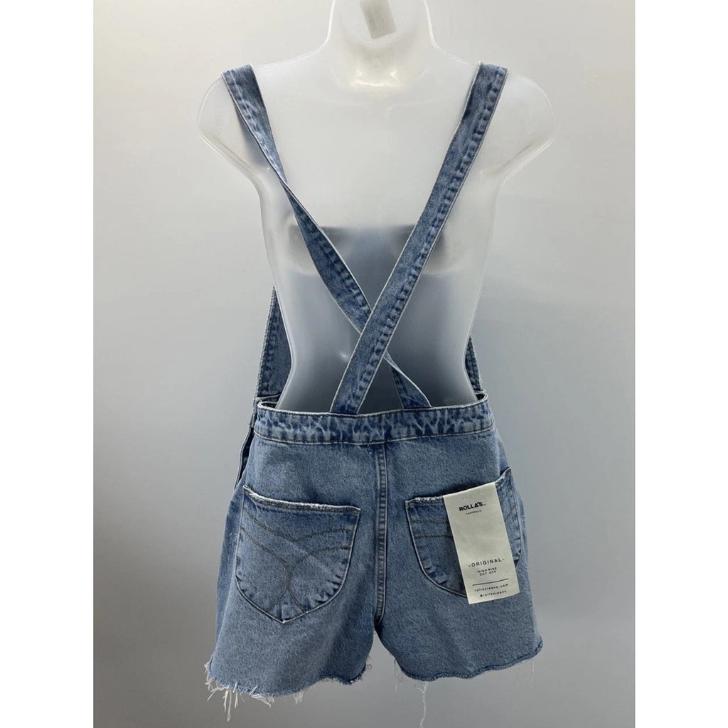 NWT Rolla’s Original Short High Rise Cut Off Jean Overalls Women’s Size 8