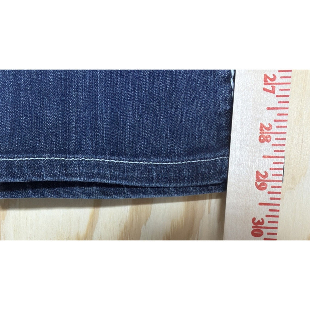 Miss Slim Skinny Jeans Thick Stitch Embroidered Pocket Distressed Size 14L 34x29