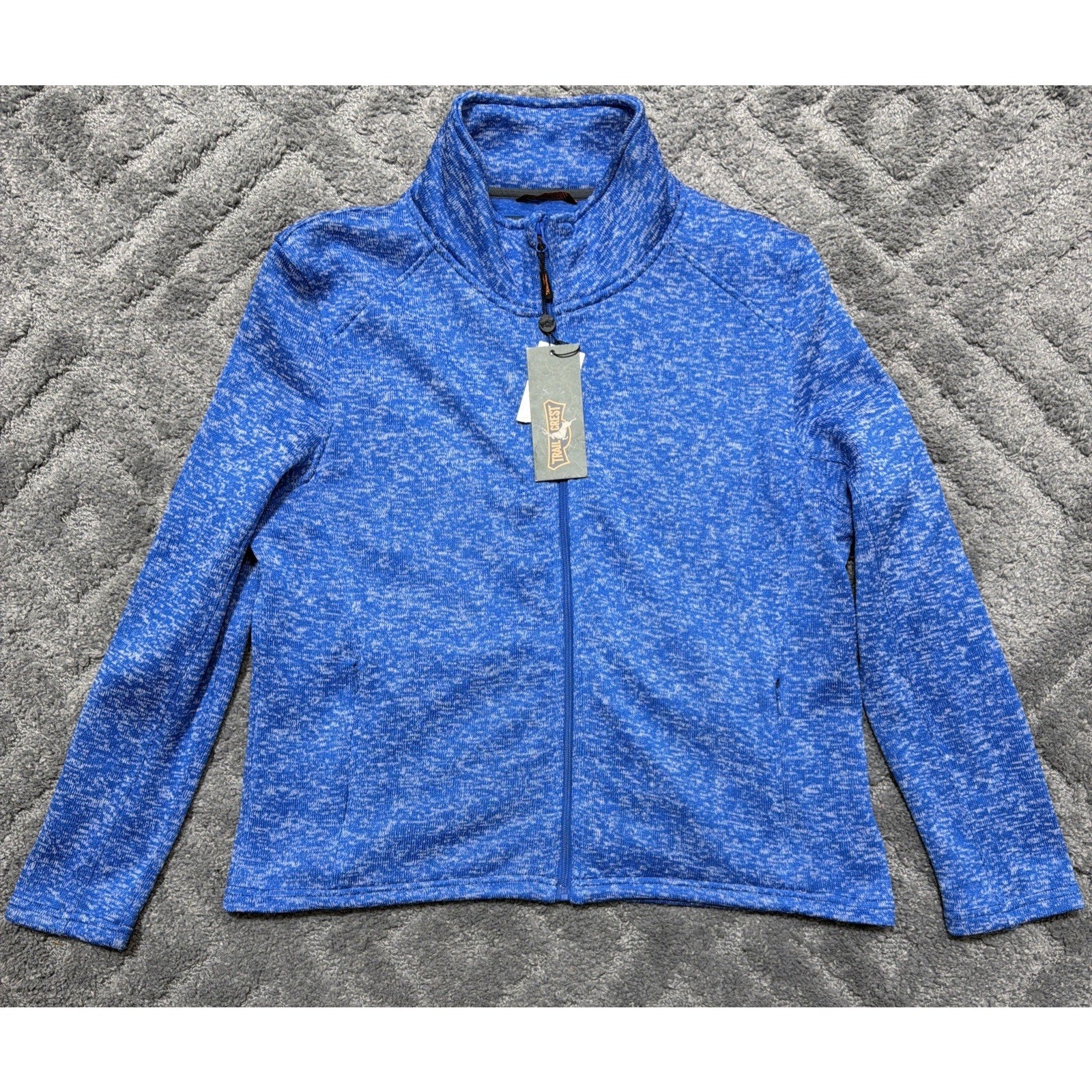 TrailCrest Jacket Womens 2XL Blue Midweight Full Zip Pullover Knit Outdoor