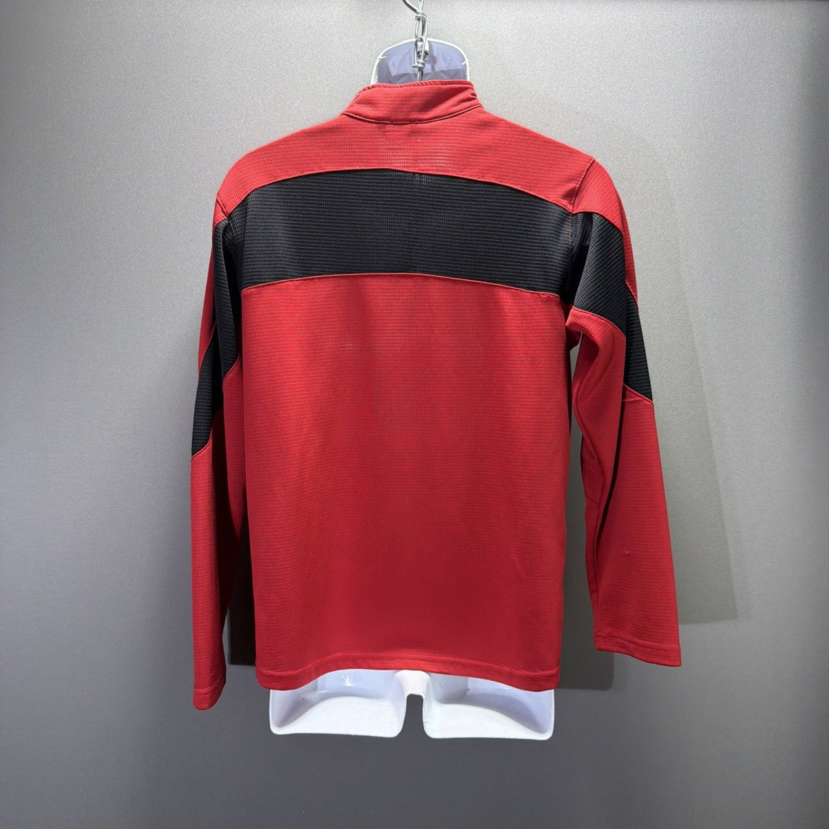 Nike Fit Dry Boys 1/4 Zip Long Sleeve Mock Neck Red/Navy Pullover Sz XL