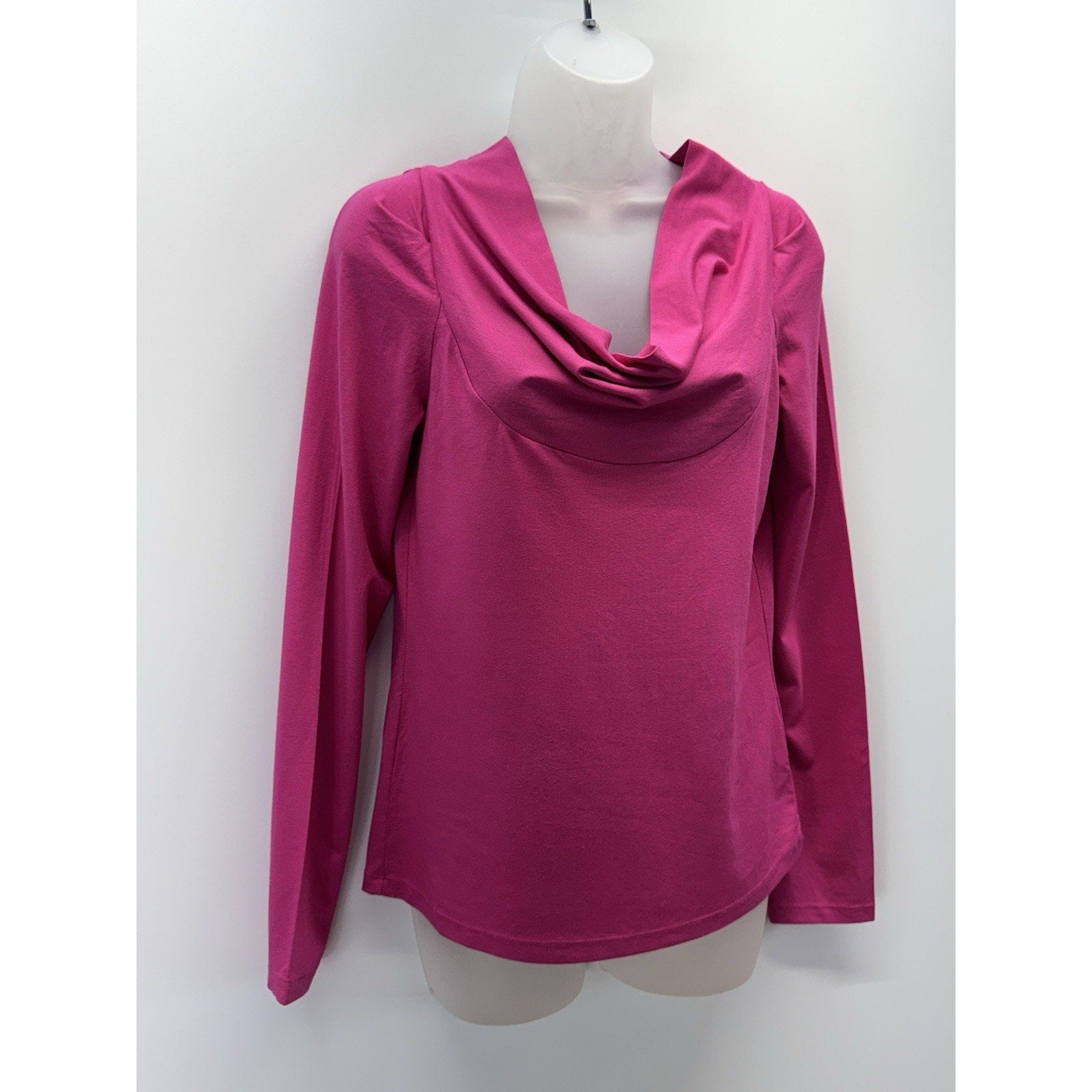 Anne Klein Cowl Neck Ruched Pink Tunic Blouse Long Sleeve Women’s Size M, NWT