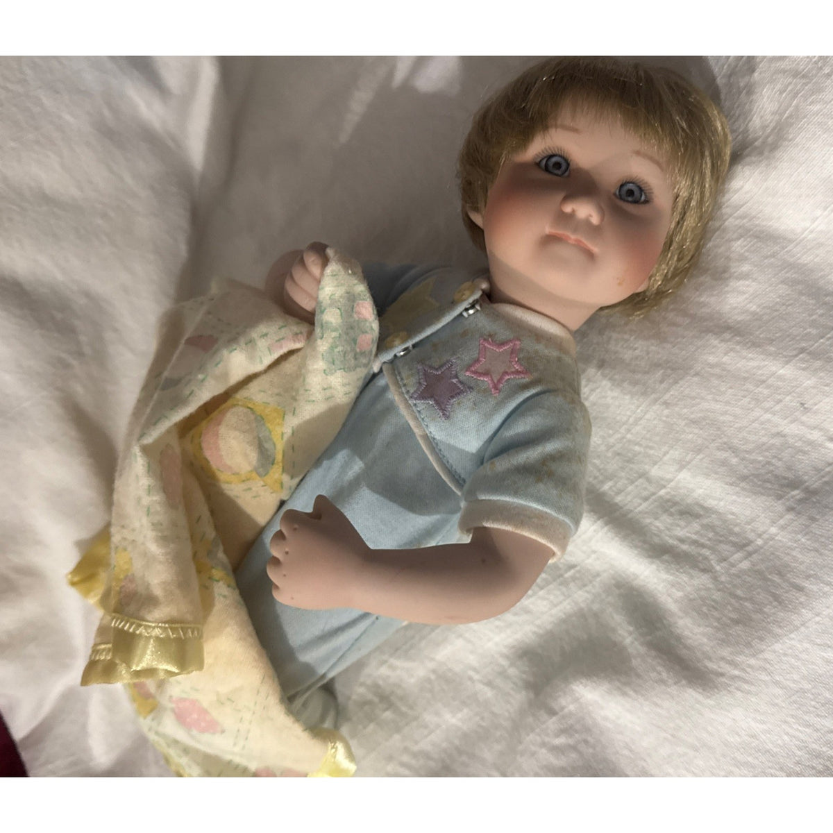 Ashton Drake Galleries Tuck Me In, Mommy Porcelain Baby Boy Doll