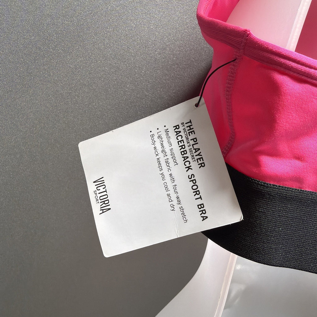 Victoria's Secret The Player VICTORIA SPORT Raceback Sport Bra Pink Size L NWT