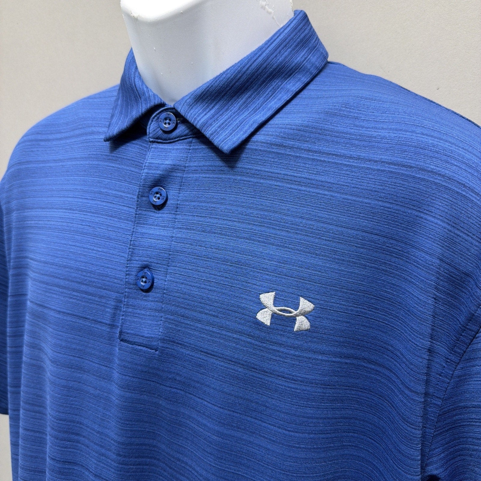 UNDER ARMOUR Men's Loose Short-Sleeve Golf Polo Shirt Heatgear Size L