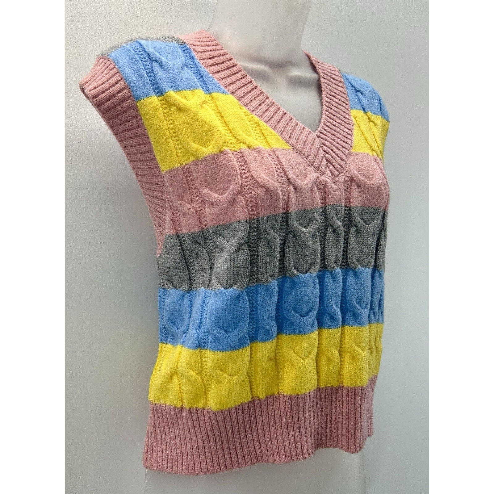 LISTICLE Knit Carnival Lights Stripe Cardigan Sweater Size Small New With Tags