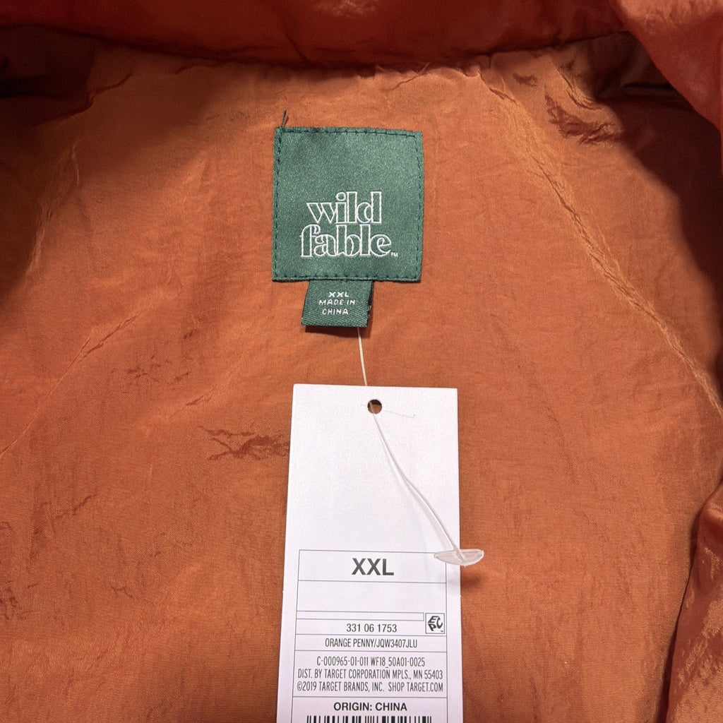 Wild fable Women’s Penny Jacket Full Zip Fleece Orange XXL NWT
