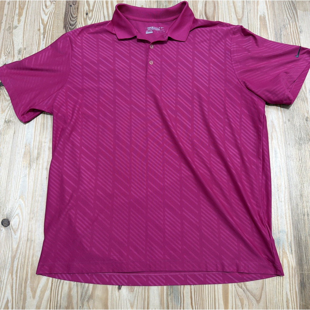 Nike Tour Performance Polo Golf Shirt Men XXL Pink Short Sleeve Pullover