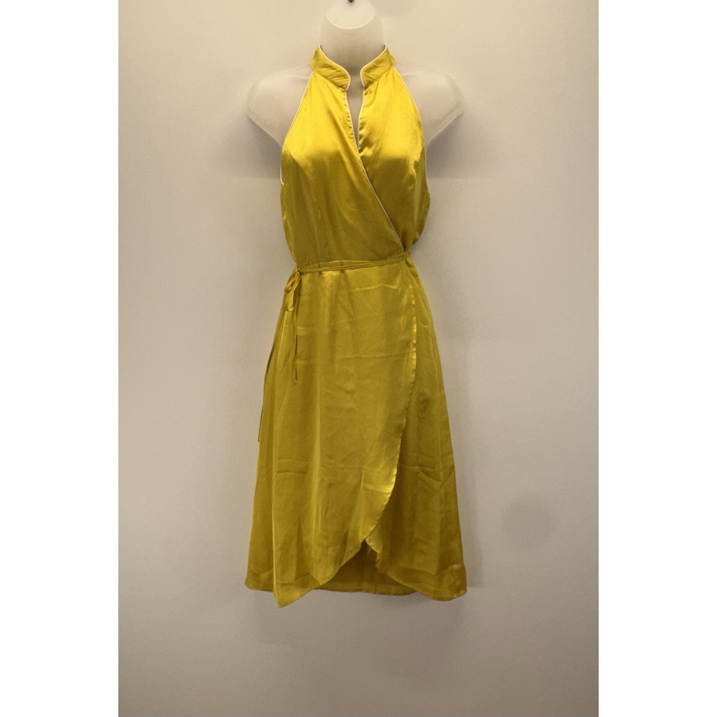 Forever 21 Sleeveless Yellow Summer Wrap Dress Women's Size Small NWT