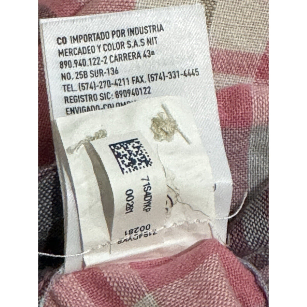 American Eagle Seriously Soft Pink Check Button Down Flannel Size Medium