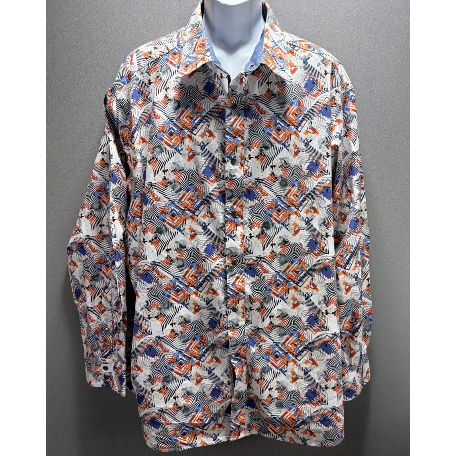 Cremieux Men's Western Paisley Long Sleeve Shirt Size Big 3X Snap Button