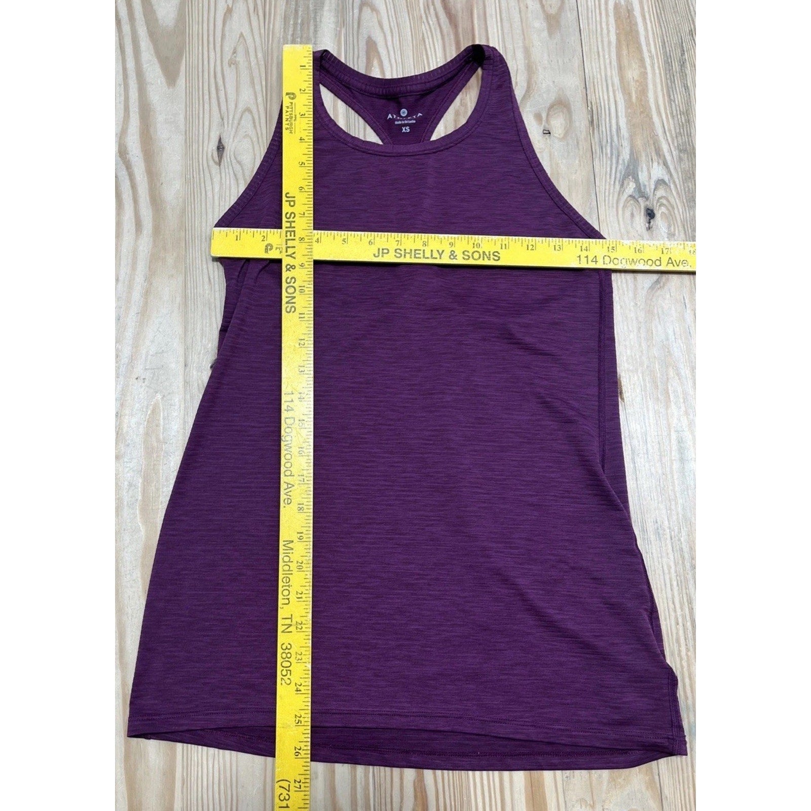 Athleta Shadow Stripe Racerback High Neck Chi Tank Size XS Purple Lightweight