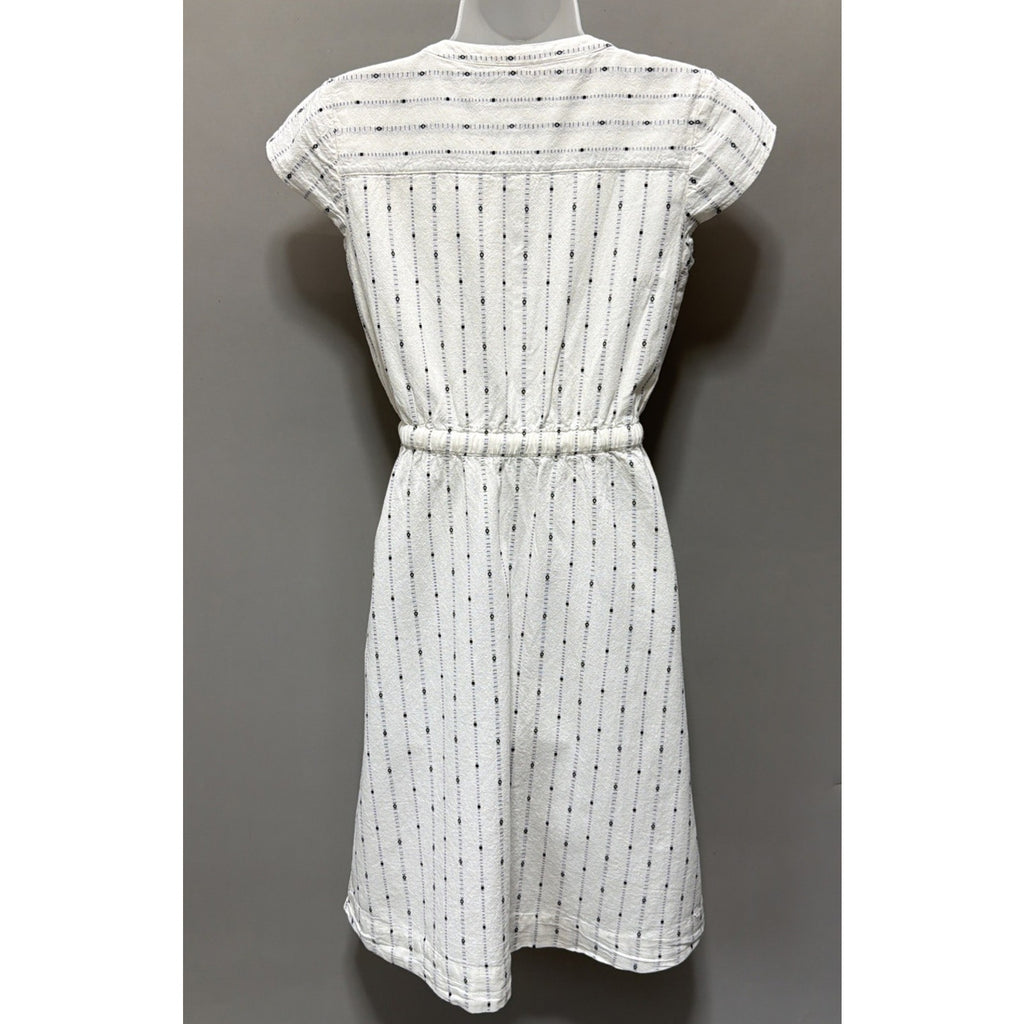 LOFT Dress Womens White Button Front Collar Pockets Midi Modest 00P