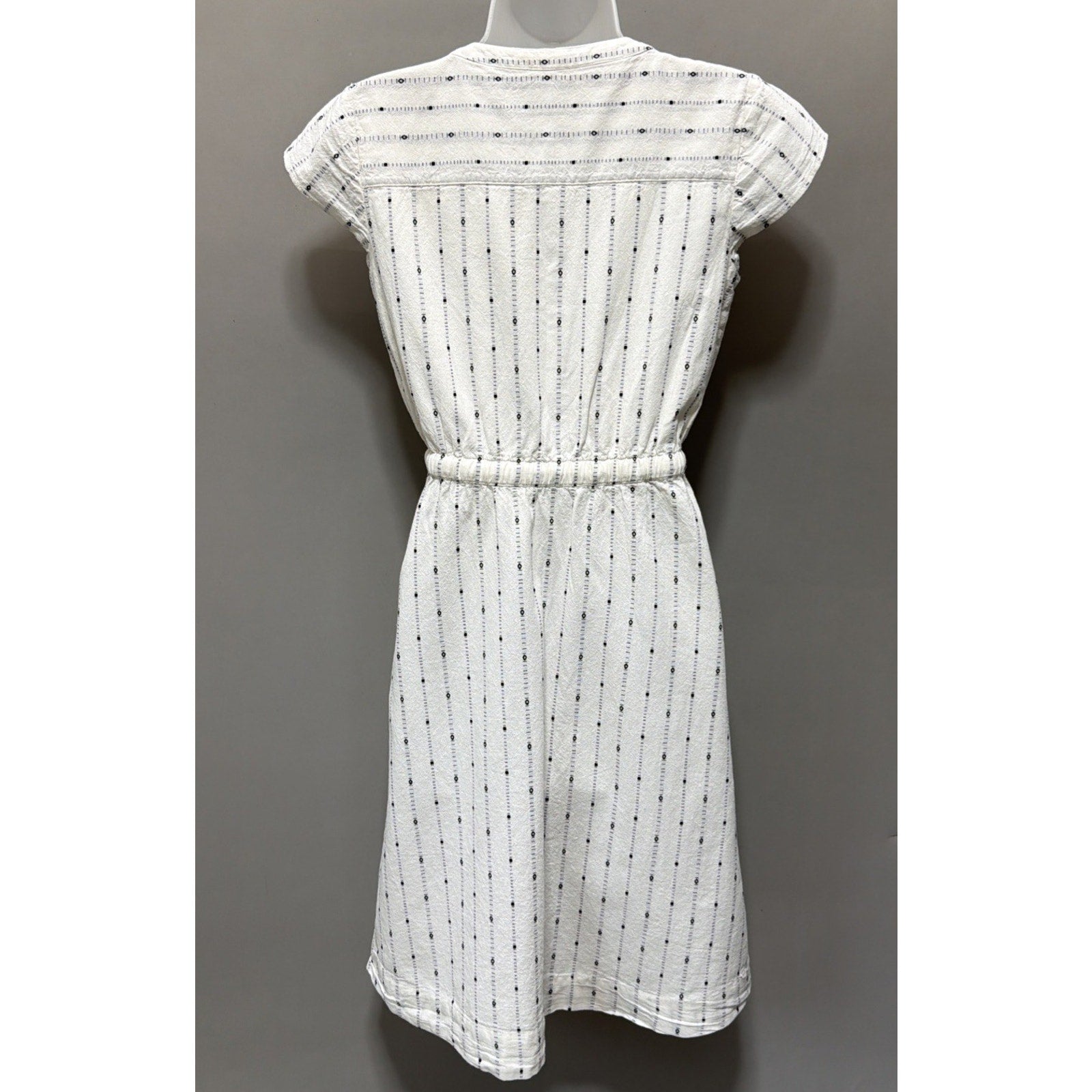 LOFT Dress Womens White Button Front Collar Pockets Midi Modest 00P