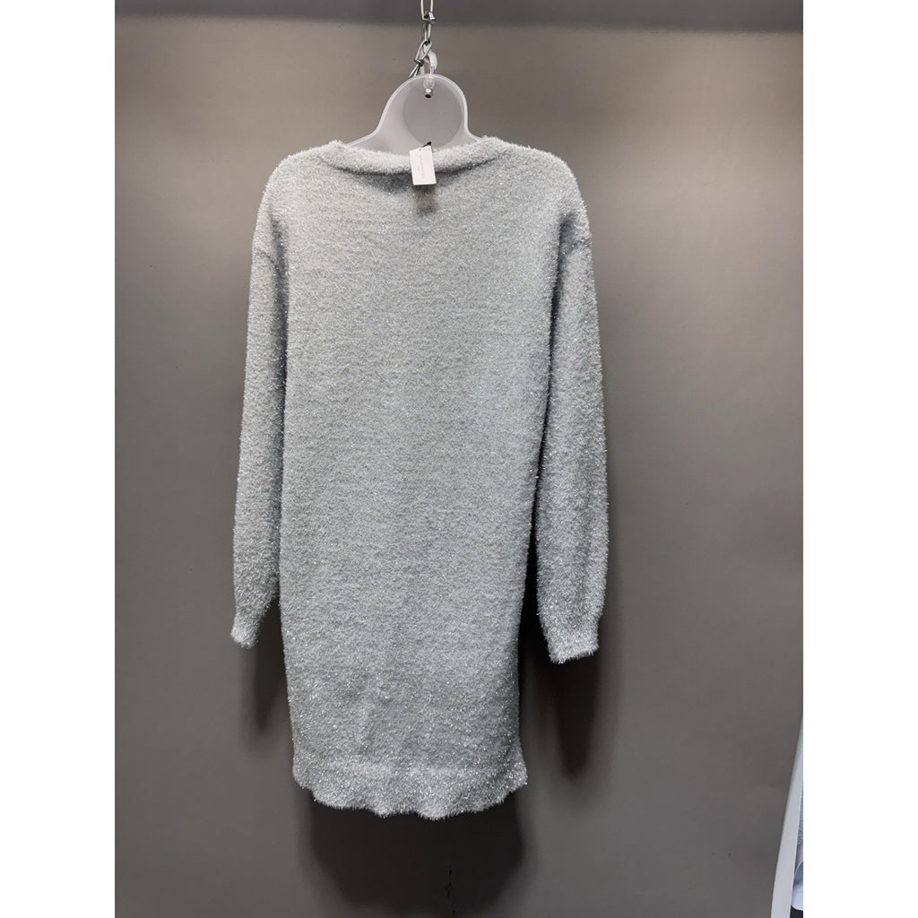 NWT Banana Republic Tinsel Sweater Dress Gray Metallic Long Sleeve Size S