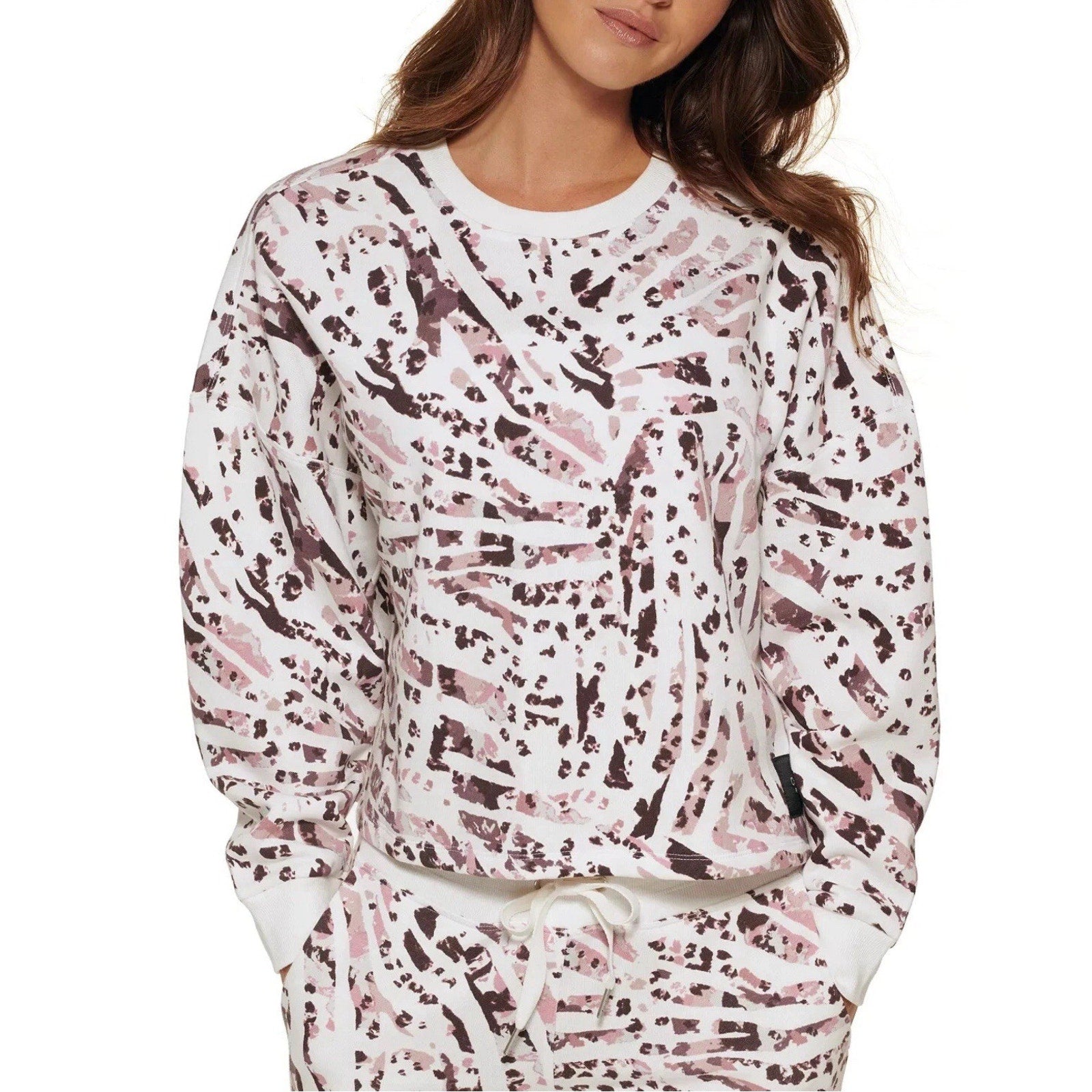 Calvin Klein Performance Printed Sweatshirt White Multi Women’s Size M (no tag)