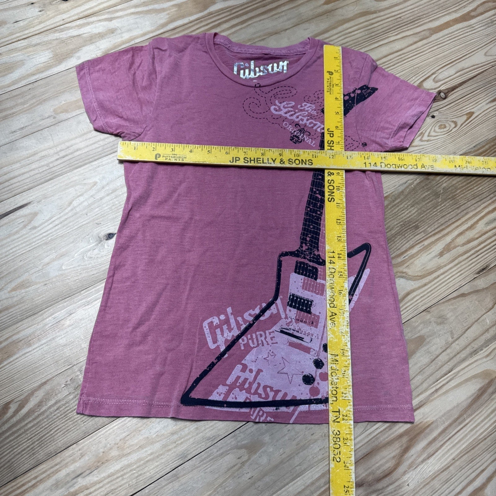 Gibson Guitar Pink T-Shirt Junior Size Small NWOT