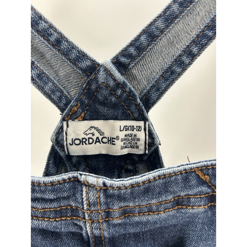 Vintage Jordache Girls 10 12 Blue Bib Overall Jeans Denim Y2K Boho.