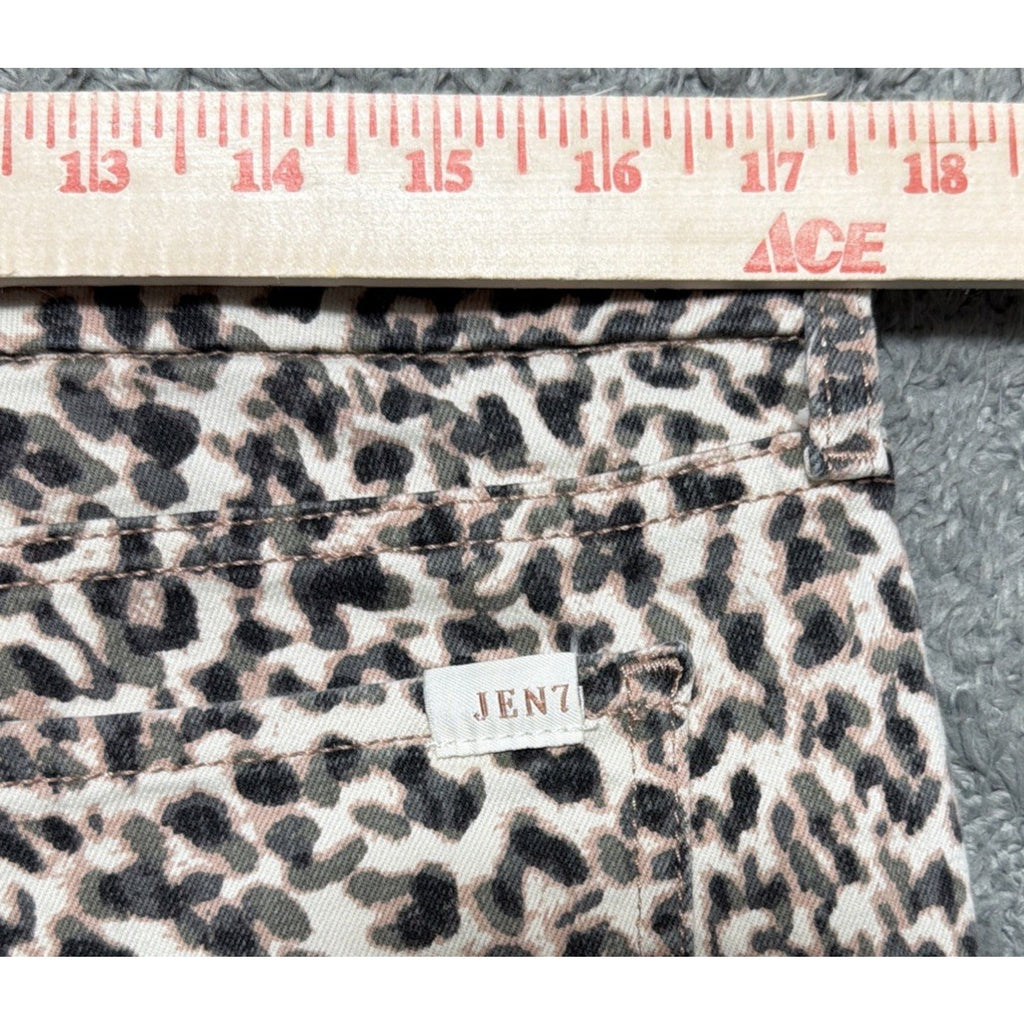 7 For All Mankind Jeans High Rise Ankle Skinny Leopard Print Women 14 Stretch
