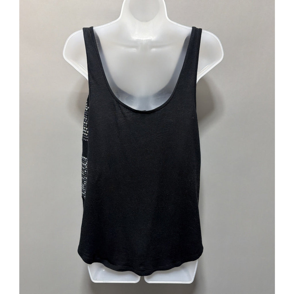 Express Womens Black Sequin Sexy Basic Tank Top Size Large