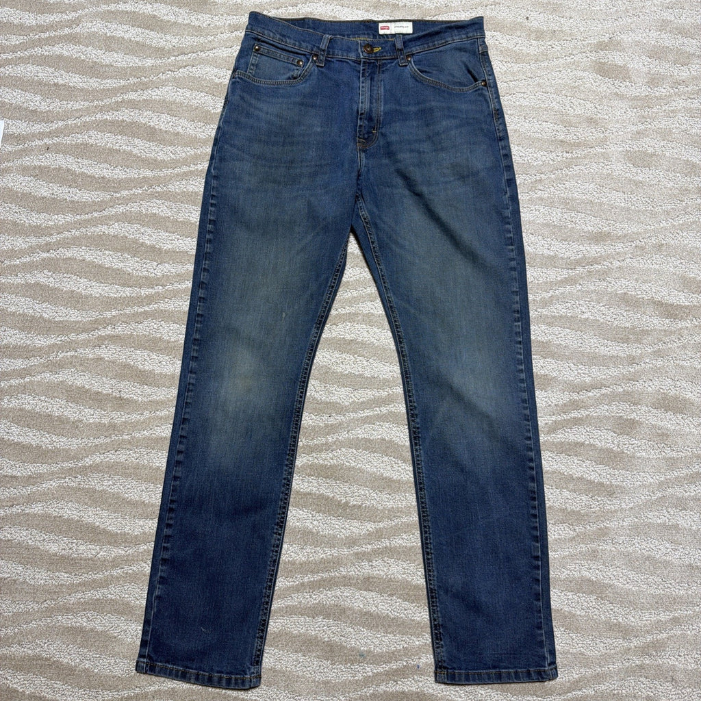 Wrangler Athletic Fit Straight Blue Jeans Mens Workwear 32x32