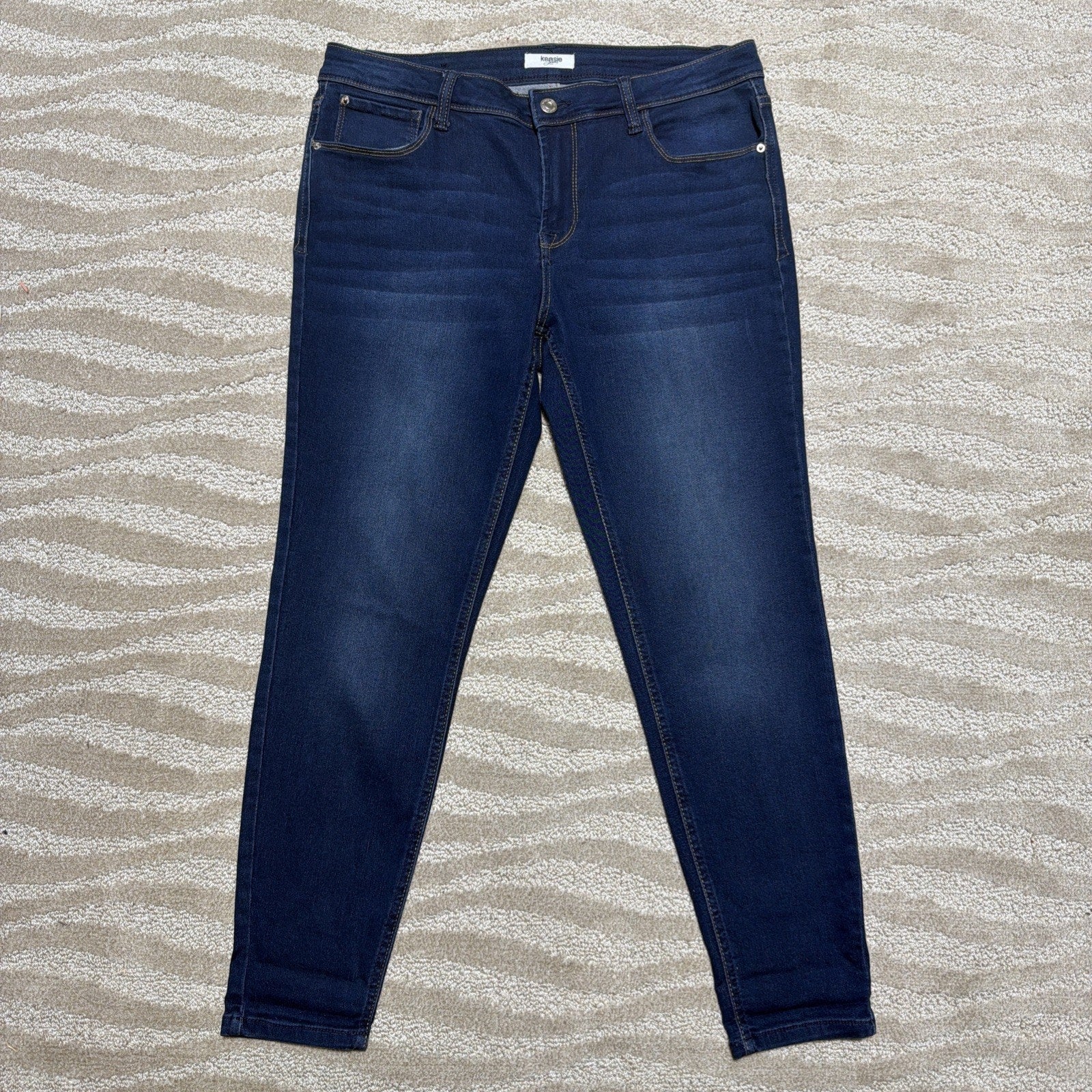 Kensie Jeans Ankle Skinny Mid Rise Stretch Blue Jeans Womens Size 10 NWOT