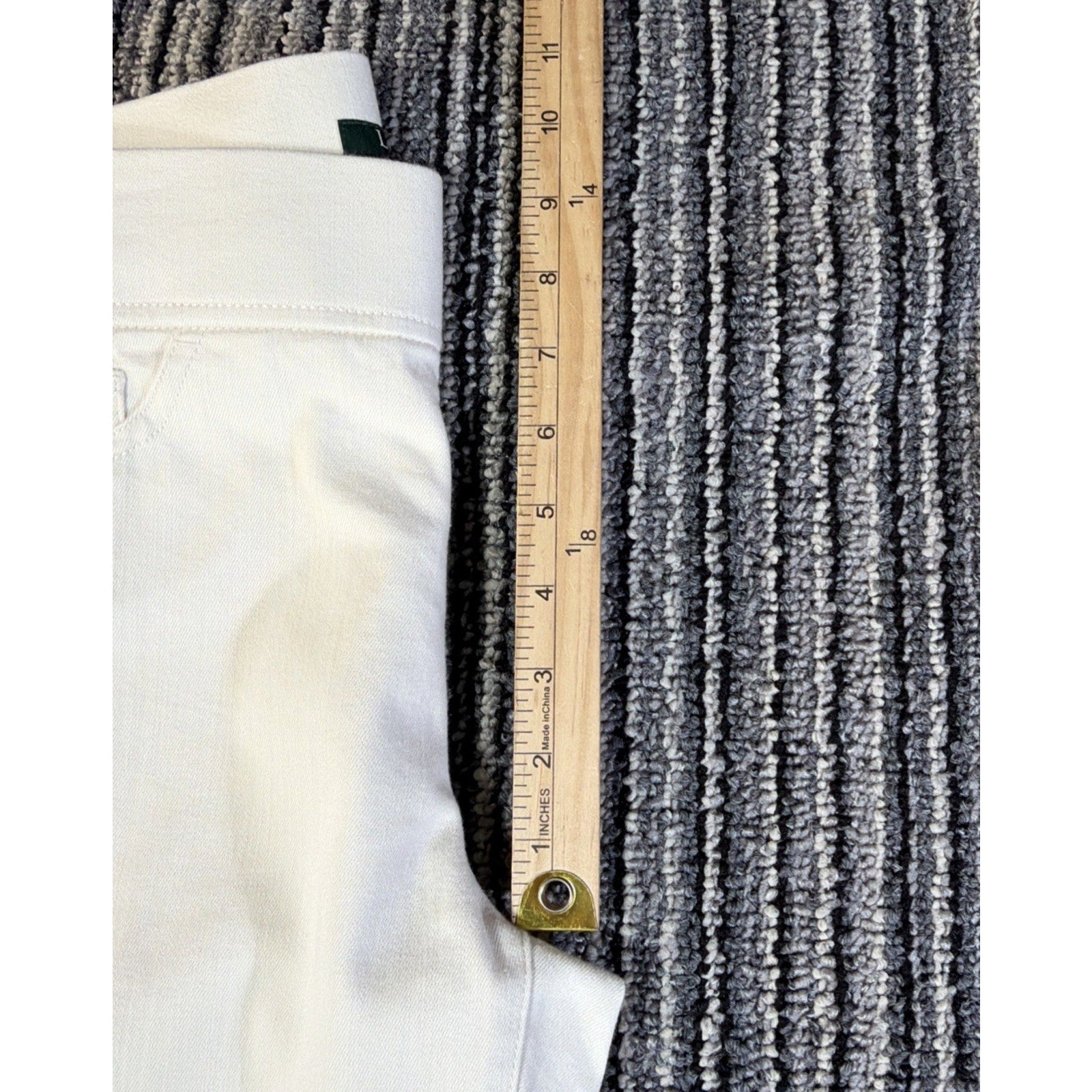 LRL RALPH LAUREN Ivory Cream Wide Band Modern Leggings Stretch Jeans Pants 8