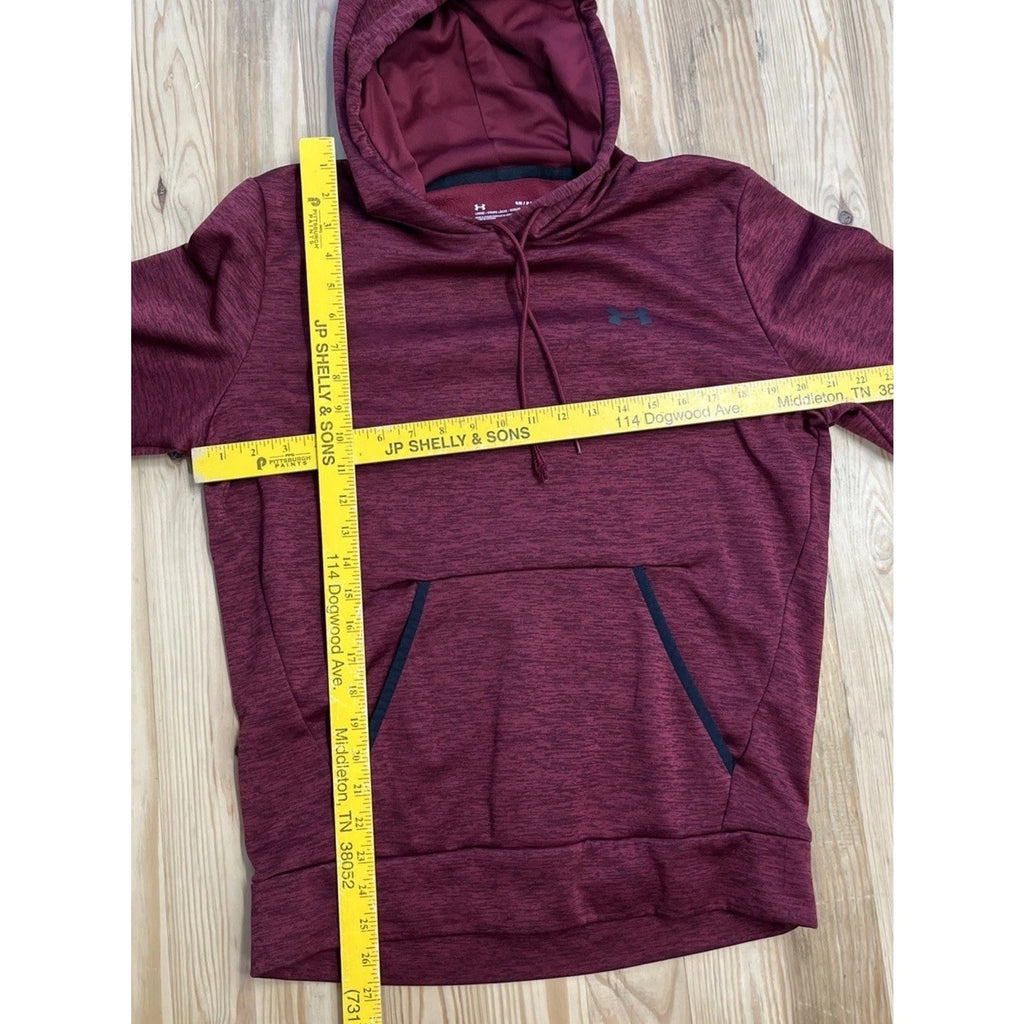 UNDER ARMOUR LOOSE PULLOVER HOODIE RED HEATHER SIZE S