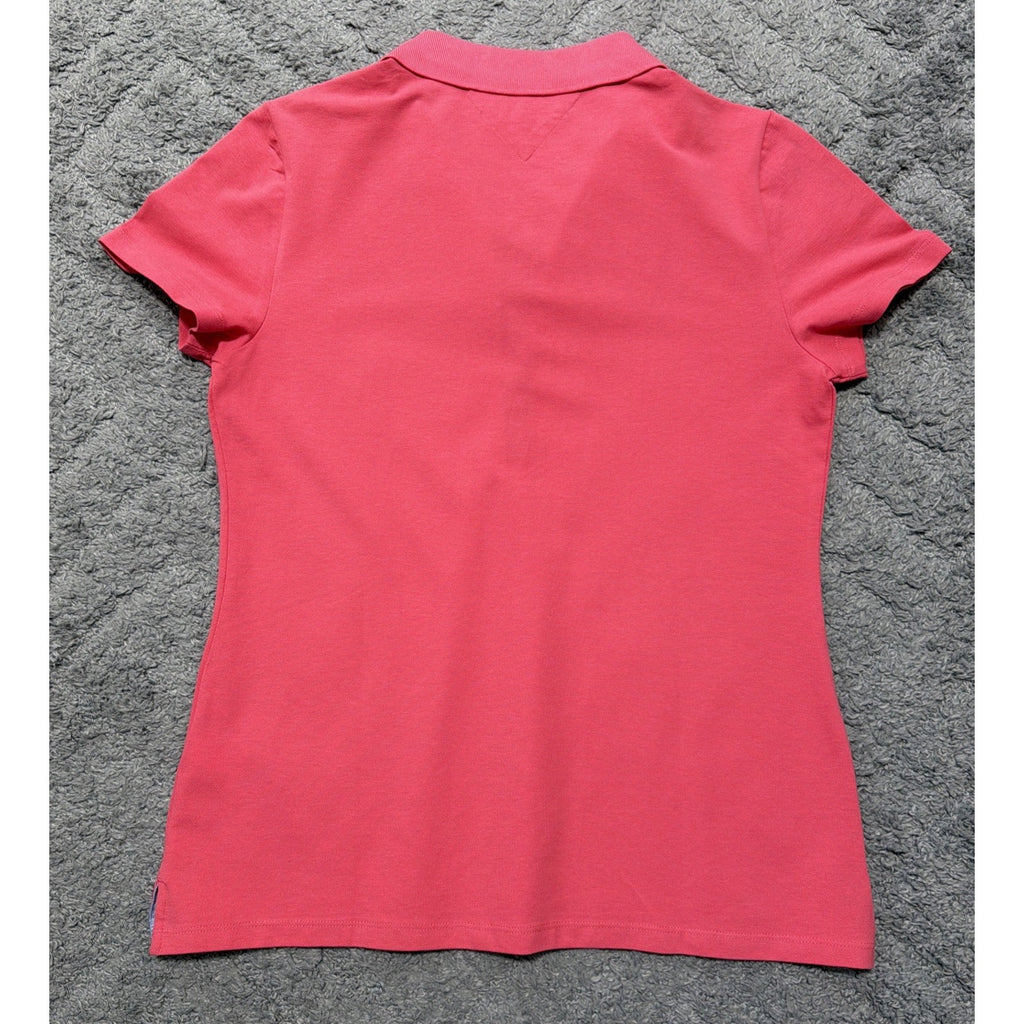 Tommy Hilfiger Woman T-shirt M Pink Short Sleeve Collard Cotton New