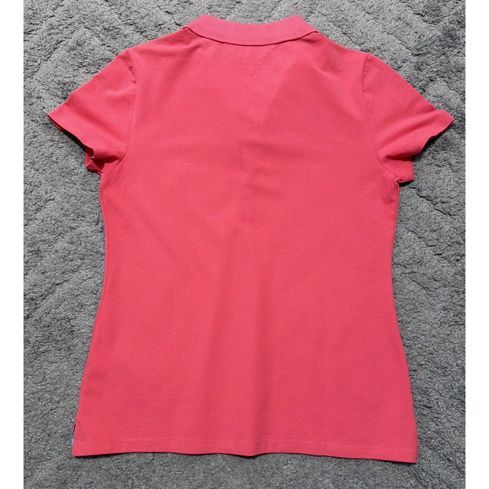 Tommy Hilfiger Woman T-shirt M Pink Short Sleeve Collard Cotton New
