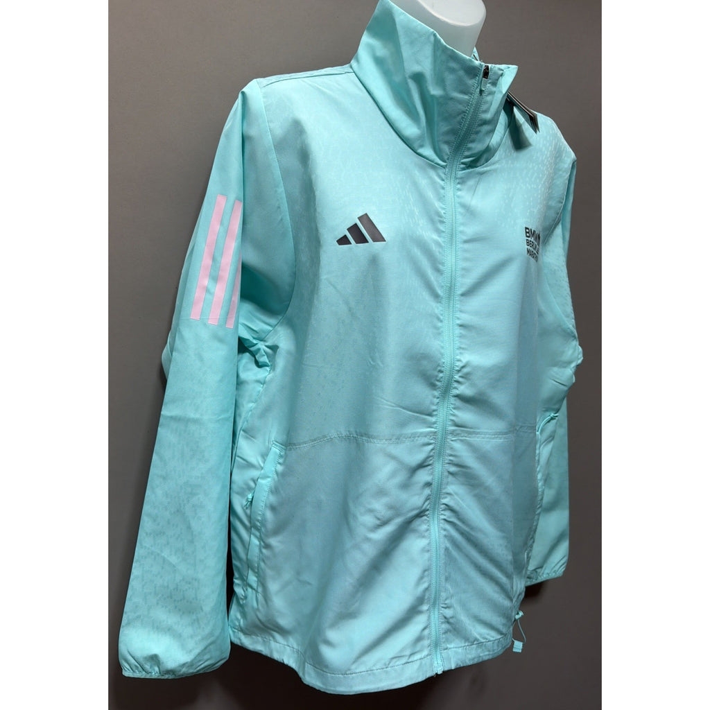 Adidas BMW Berlin Marathon 2023 Legends Jacket Women Flash Aqua Teal Medium New