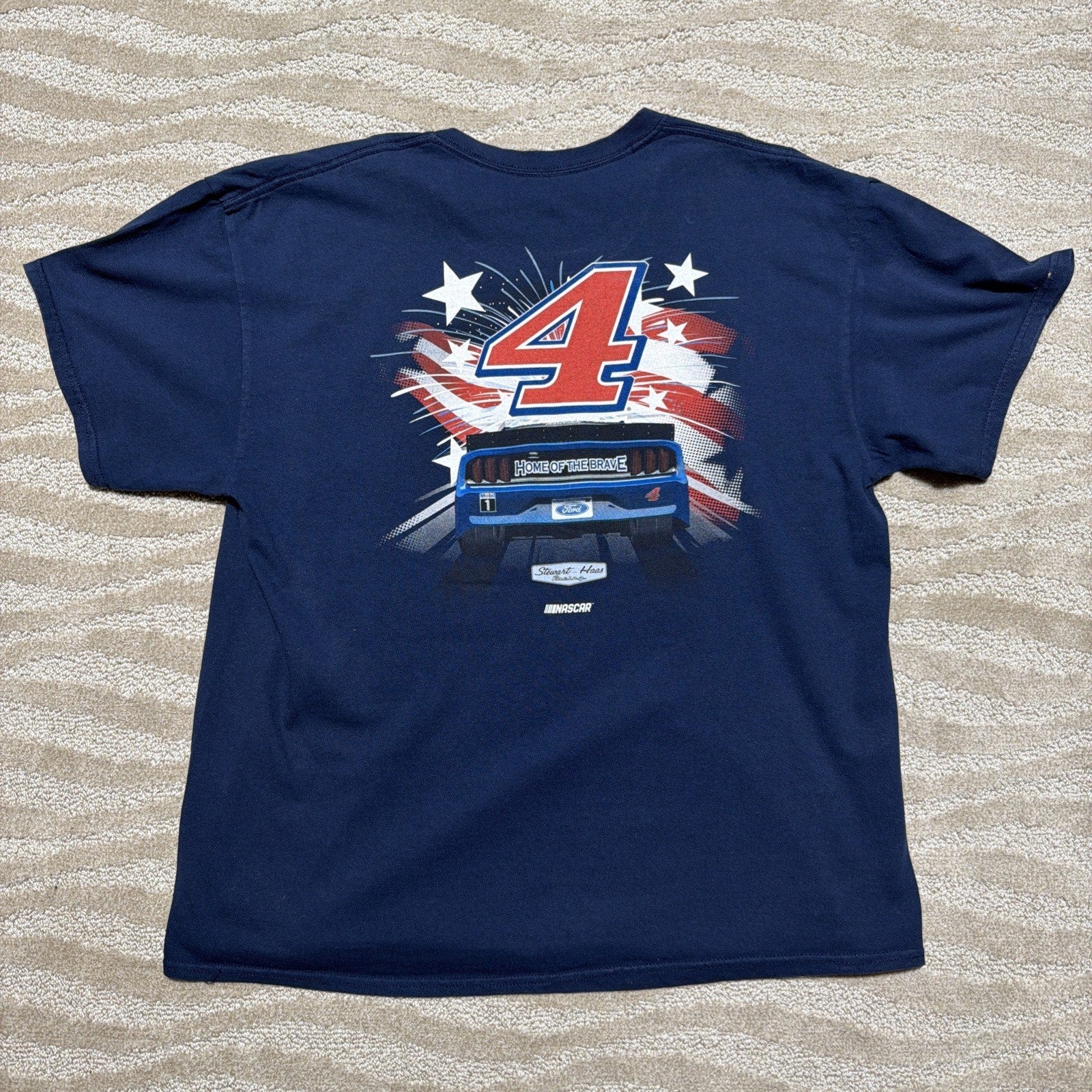 KEVIN HARVICK Home Of The Brave Shirt Mens XL Blue #4 NASCAR Stewart Haas Racing