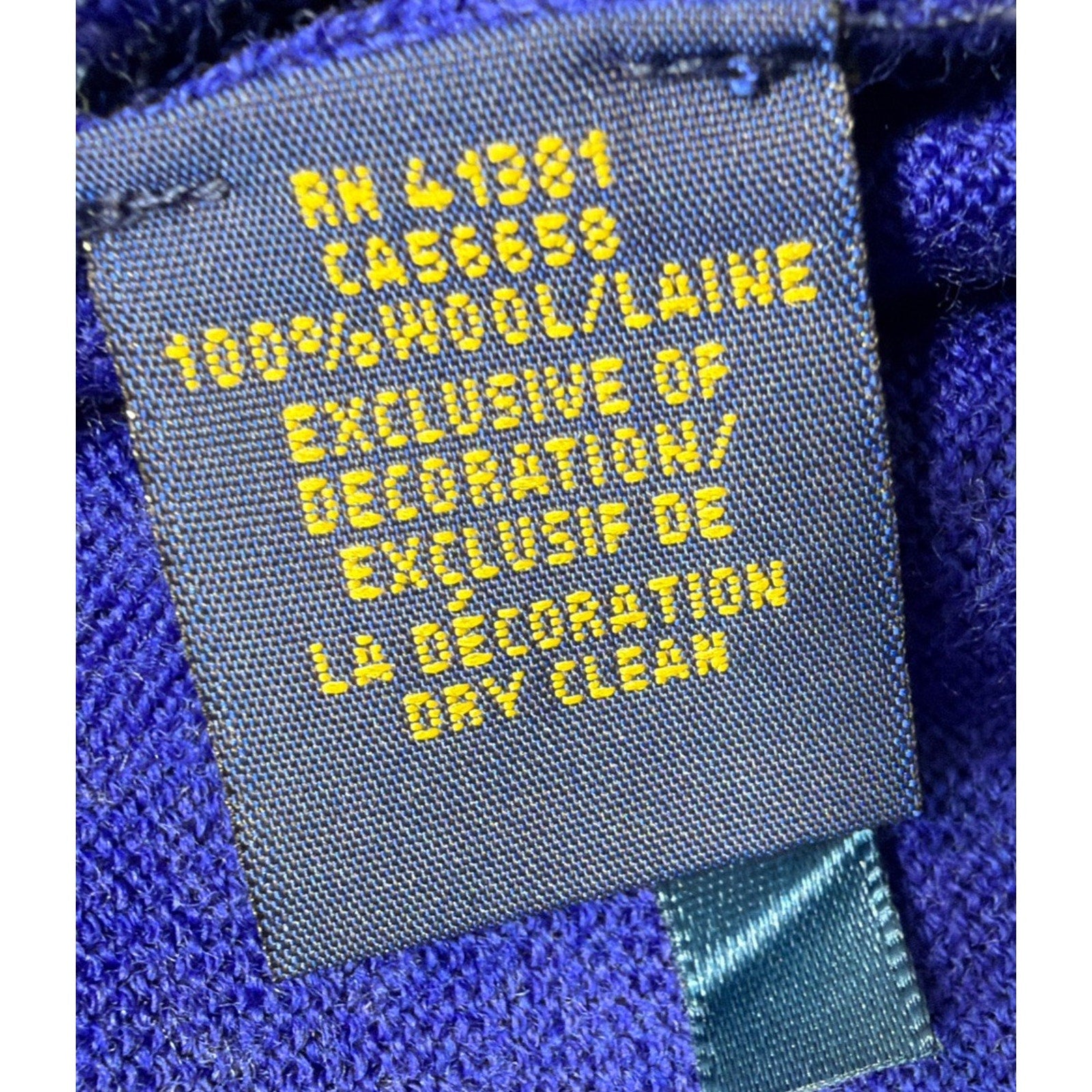 Polo Ralph Lauren V-Neck 100% Italian Wool Sweater Pullover Flaw