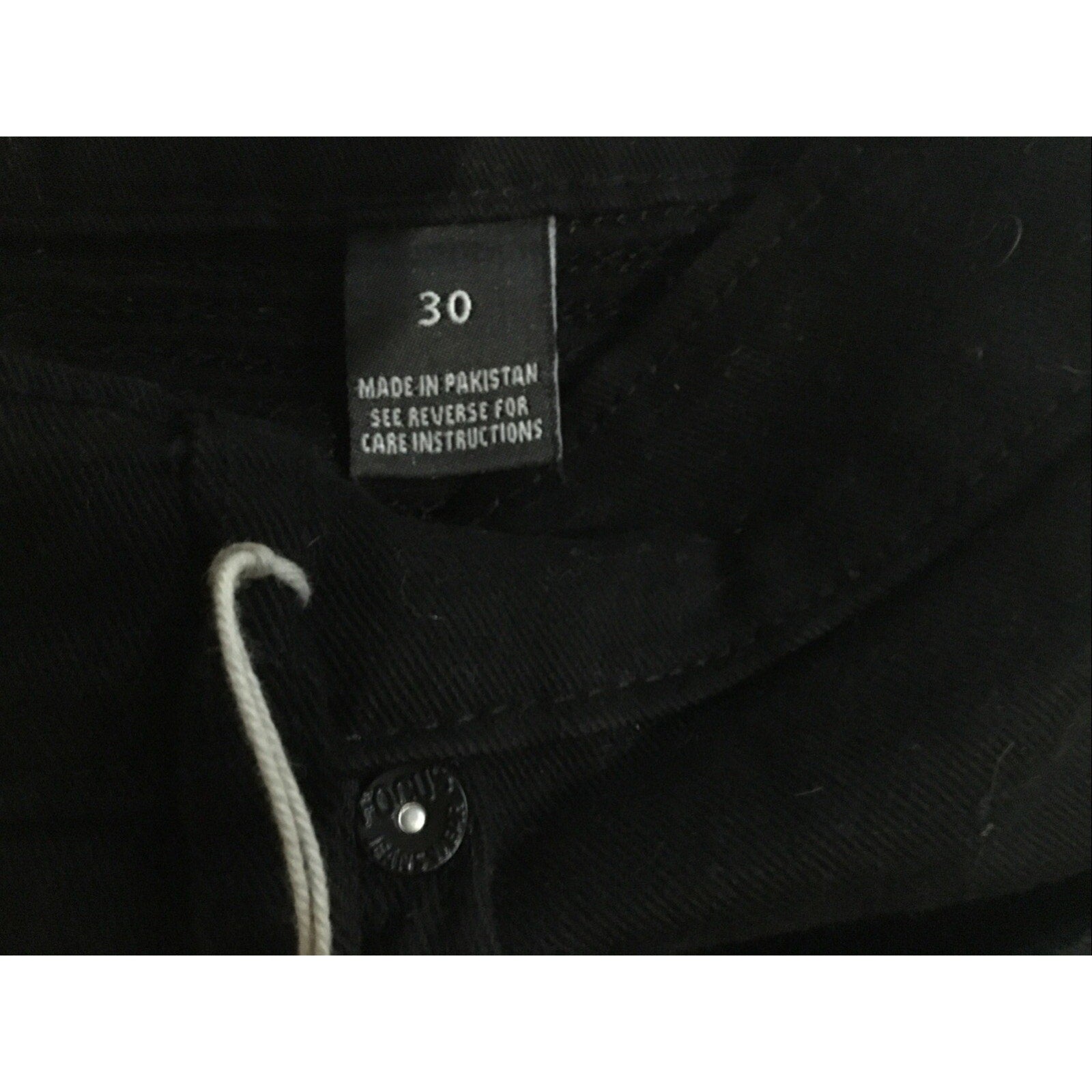 Focus Stone Solid Black Denim Shorts Sz 30