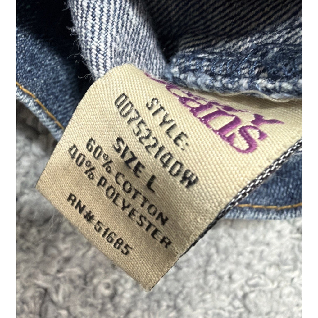 New Highway Jeans Blue Denim Jacket Cropped Vest Women's Juniors Size L