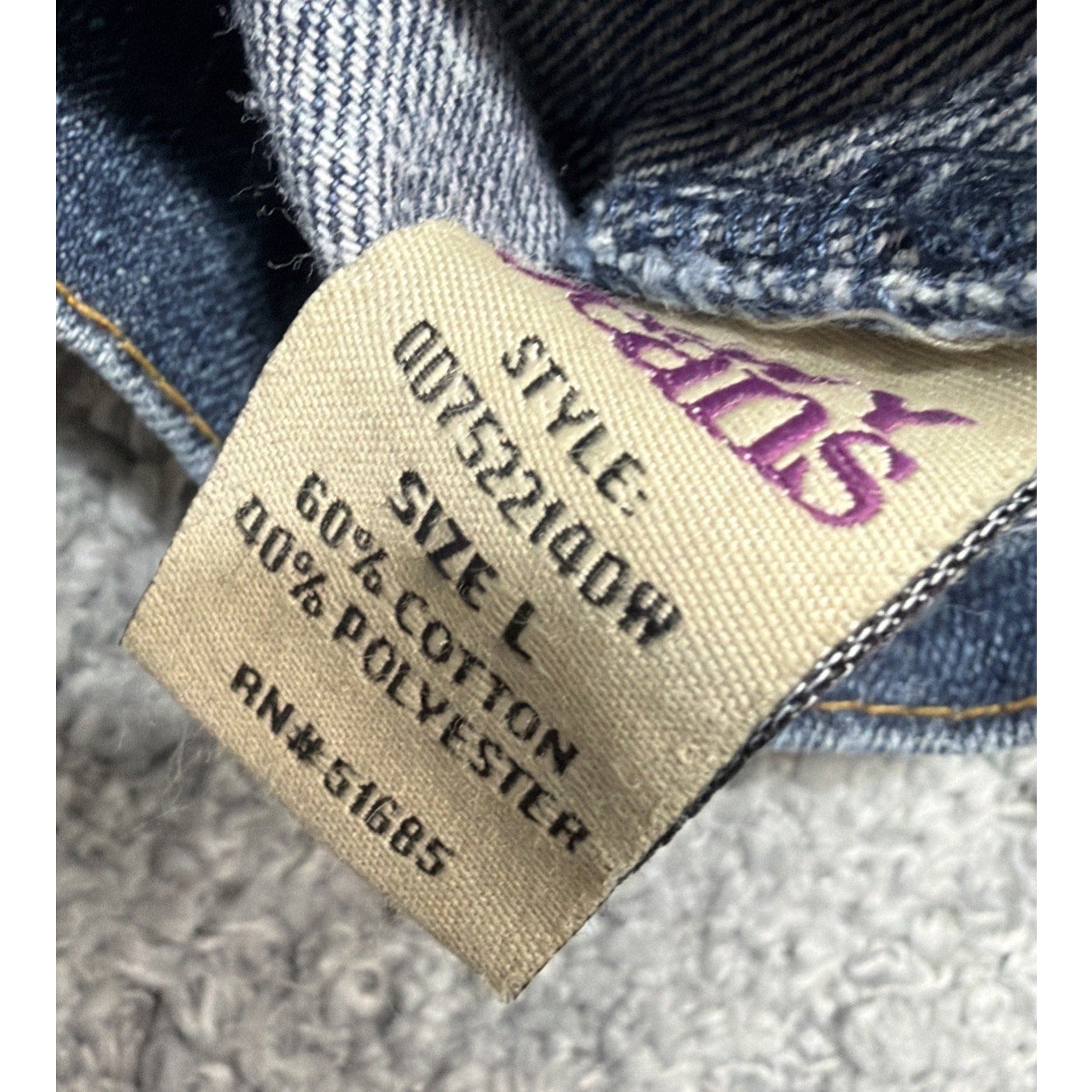 New Highway Jeans Blue Denim Jacket Cropped Vest Women's Juniors Size L