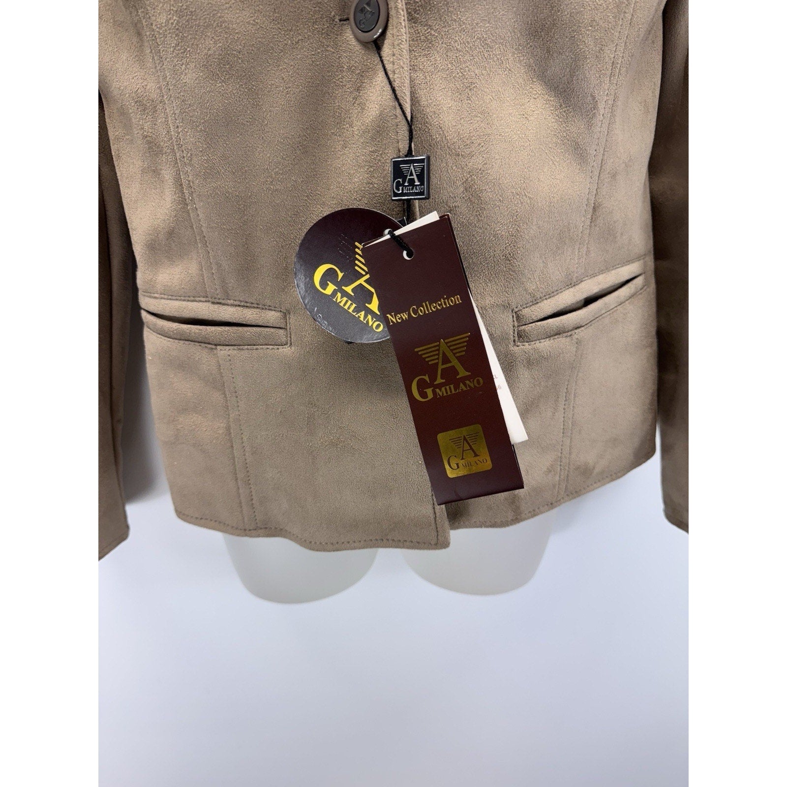 A G Milano Beige Leather Jacket New Old Stock 2015 Women’s Size Medium