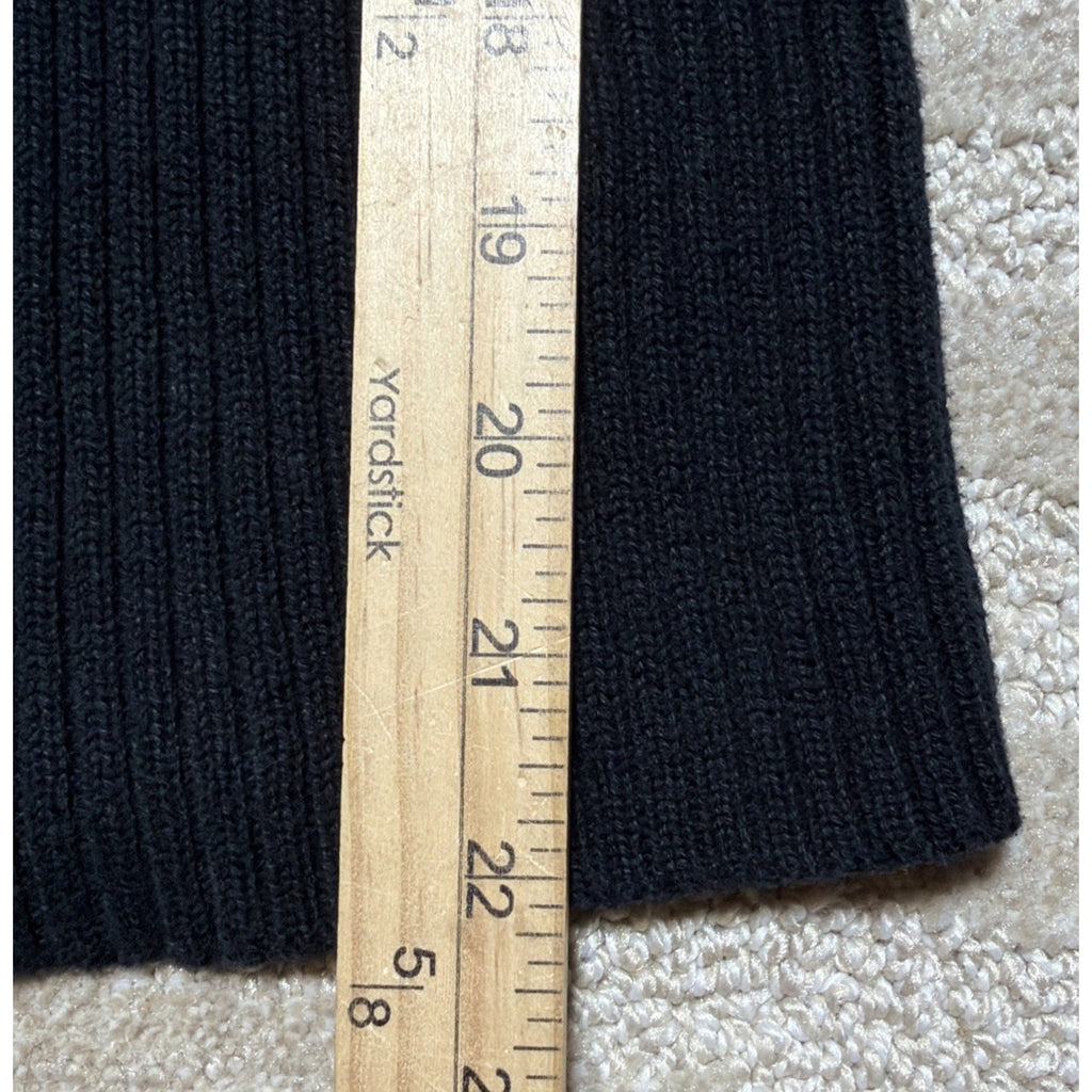 Ralph Lauren Heavyweight Black Cotton Ribbed Turtleneck Sweater Size M Spot