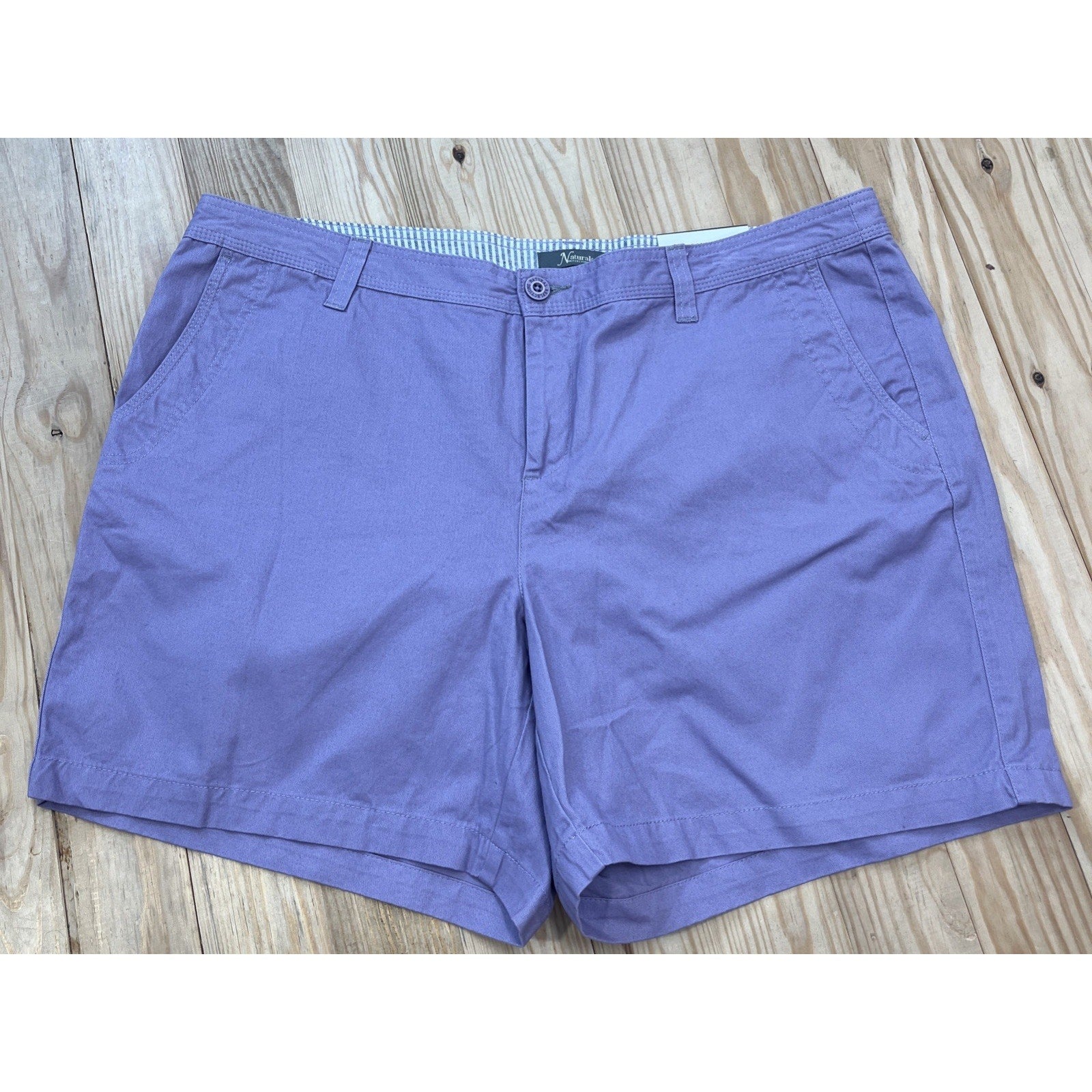 NWT Natural Reflections Women's Purple Cotton/Spandex Chino Shorts size 18