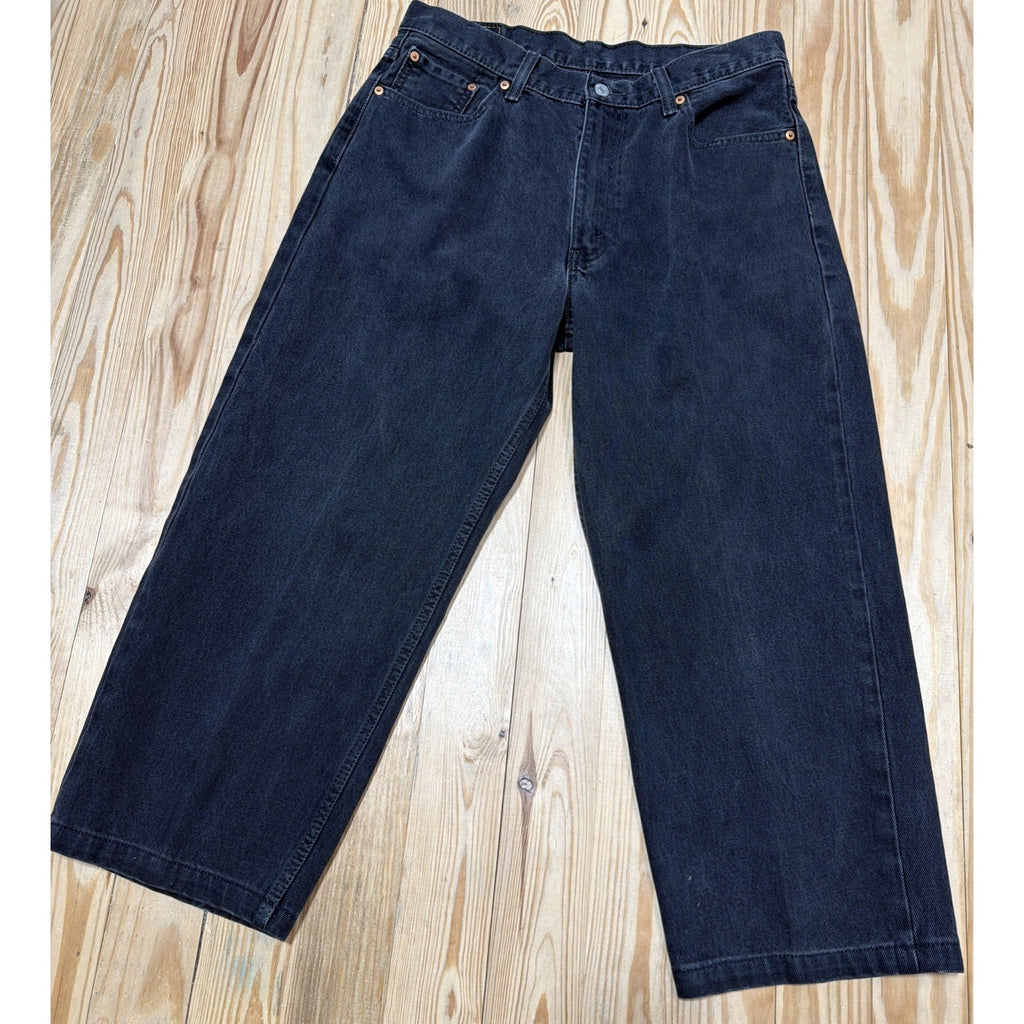 Levis 550 Relaxed Fit Red Tab 35x25 Jeans Denim Dark Hemmed