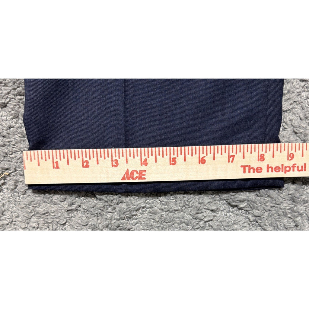 Jos A Bank 100% Wool Traveler Dress Pants Pleated Cuffed Mens Navy Cuff 38x32