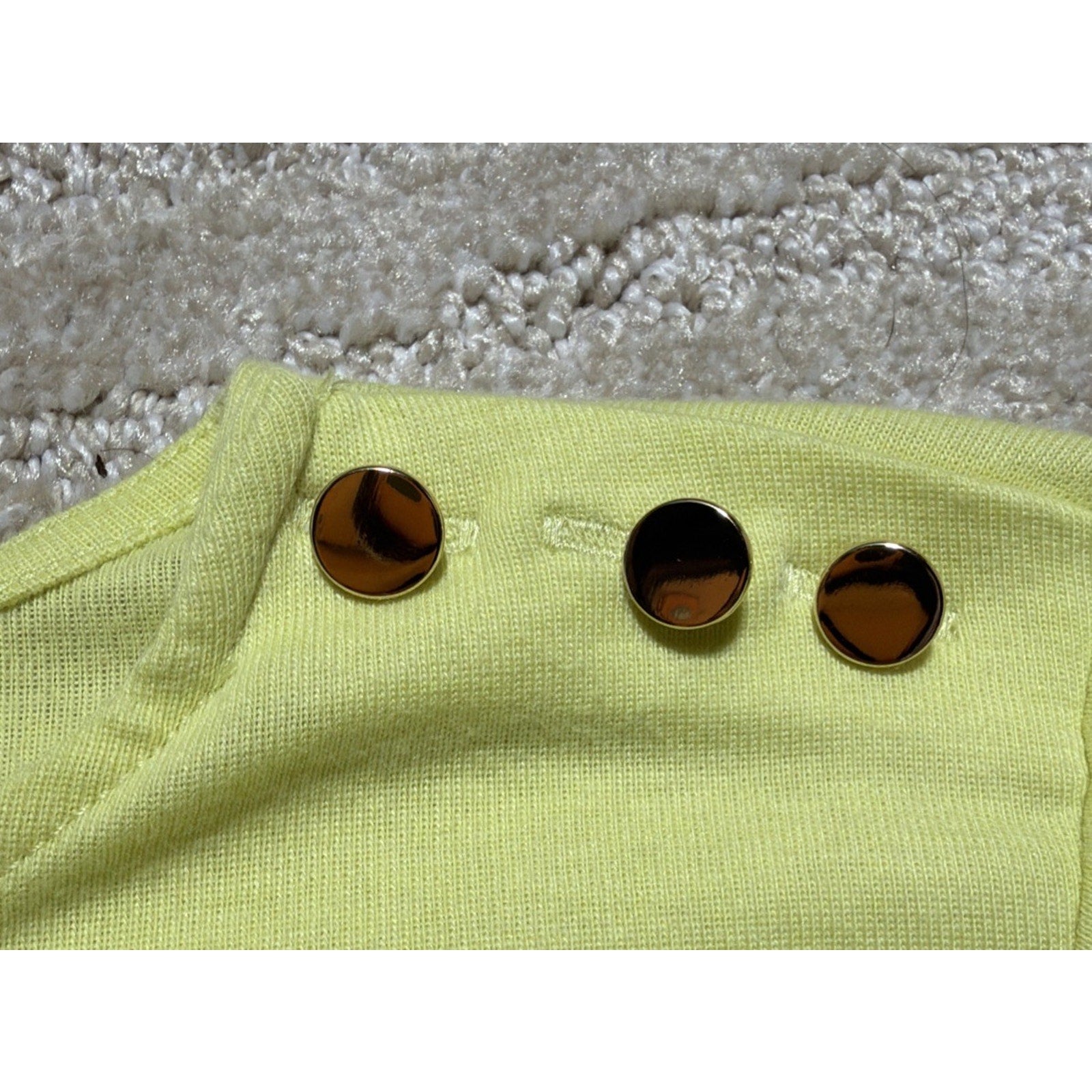 Striped 3/4 Sleeve LOFT Top With Button Shoulder Detail Career Boho S Petite