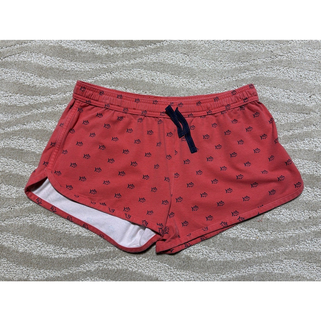 Southern Tide Women's M Coral Skipjack Mid Rise Lounge Shorts Drawstring Fish