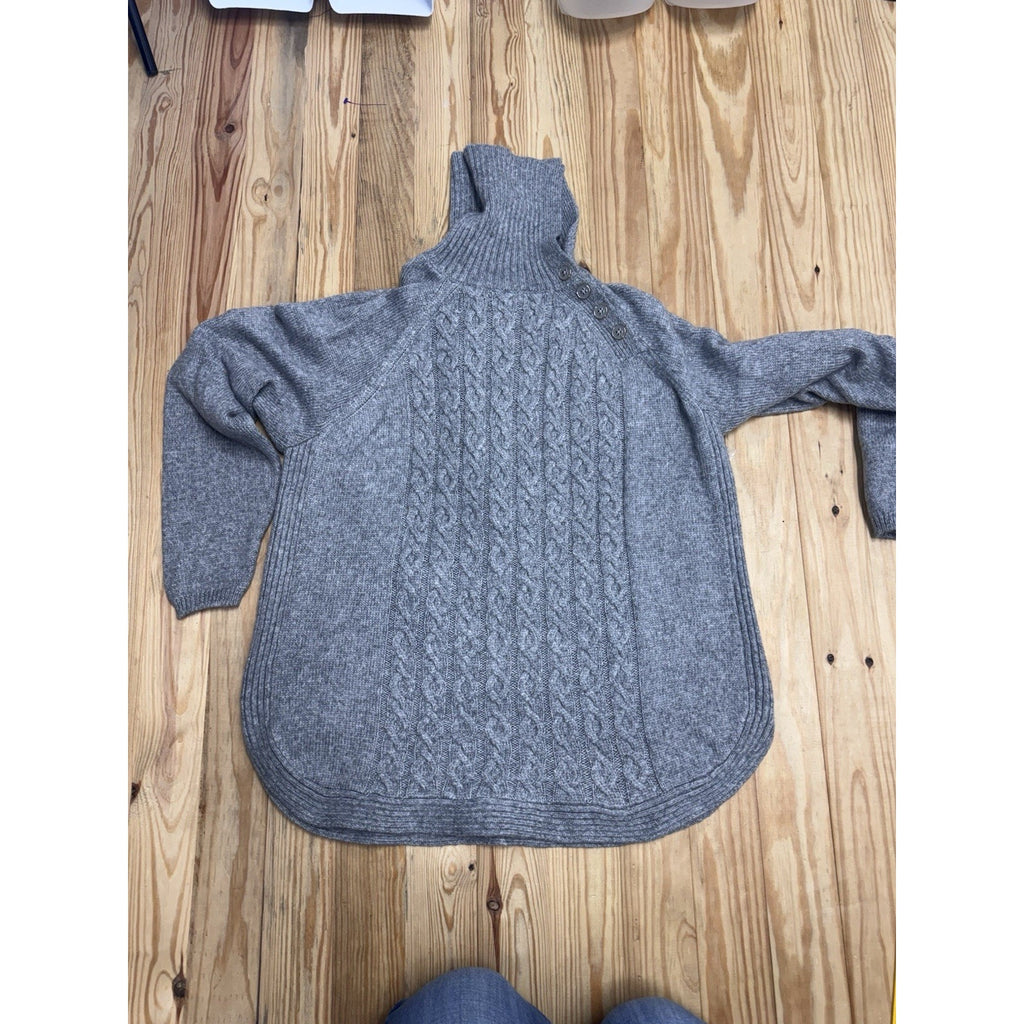 CROFT & BARROW Women’s Gray Slit Mock Neck Button Collar Size 1X