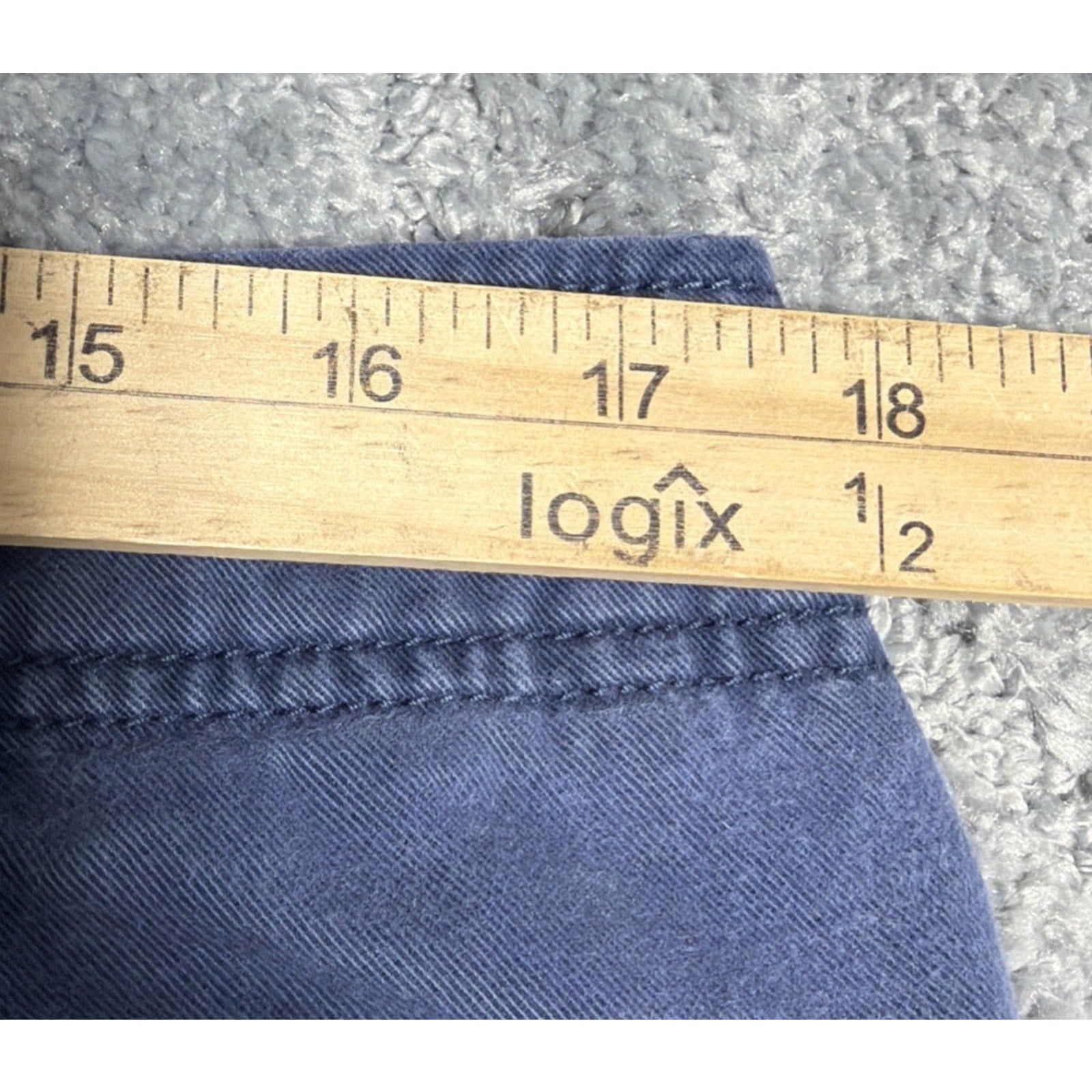 Men's Abercrombie and Fitch Y2K Chino Cargo Shorts Blue 100% Cotton Size 34