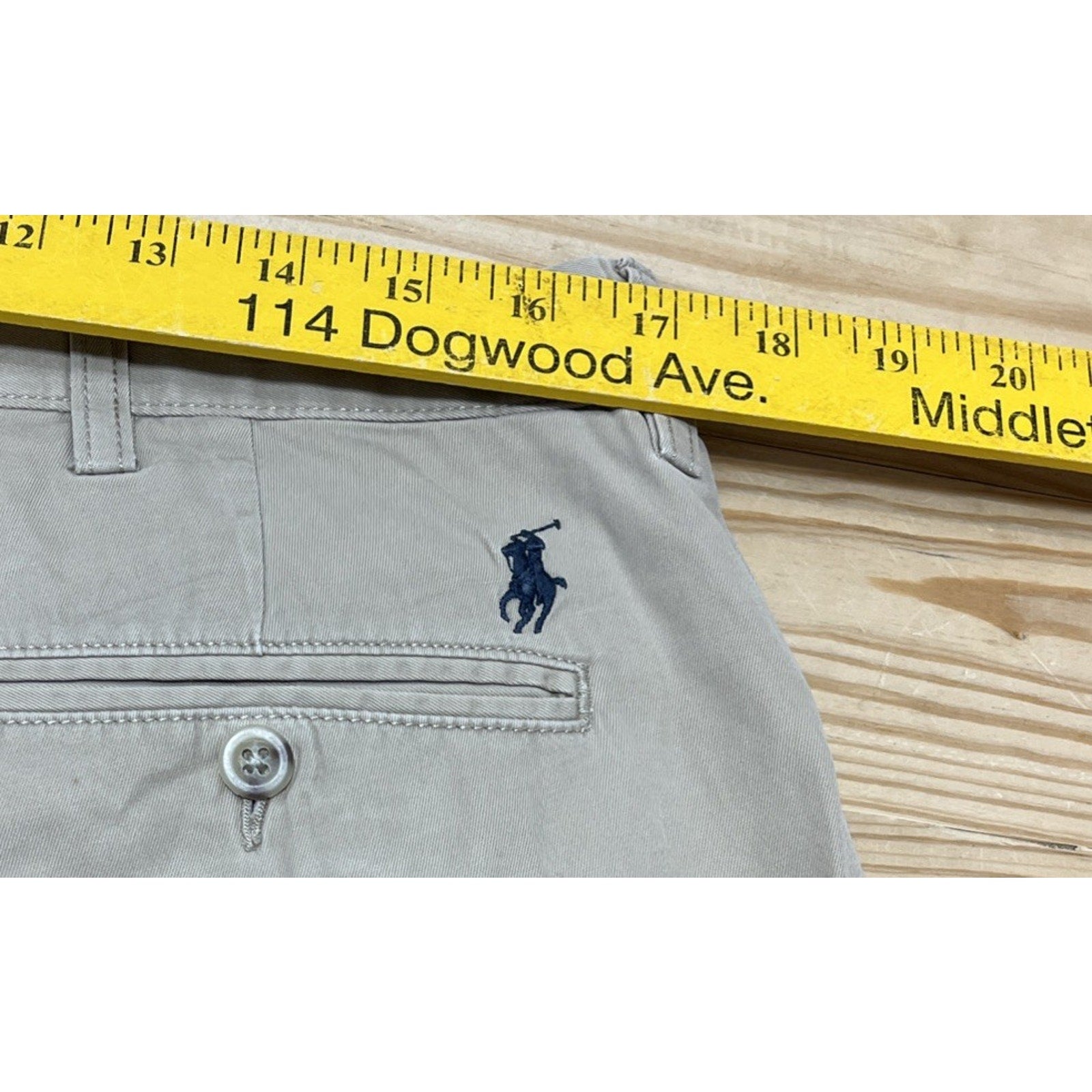 Polo Ralph Lauren Chino Shorts Mens 36 Khaki Blue Pony Classic Fit