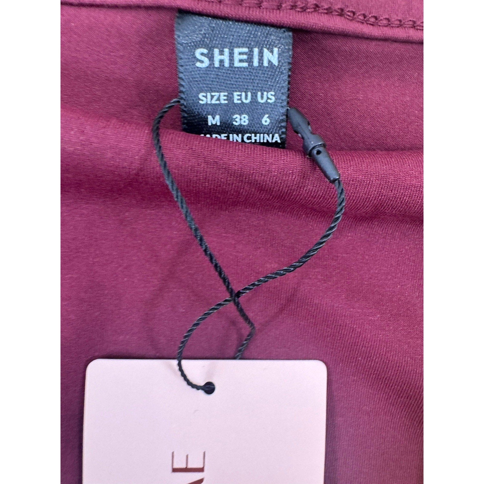 Shein Bae Curve Maroon Layered Ruffle Sleeveless Dress Women's Size Medium NWT