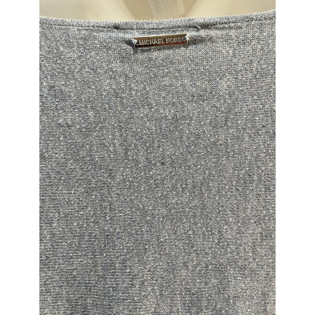 Michael Kors Size M Gray Long Tunic Sweater Long Sleeve Lightweight Women Logo