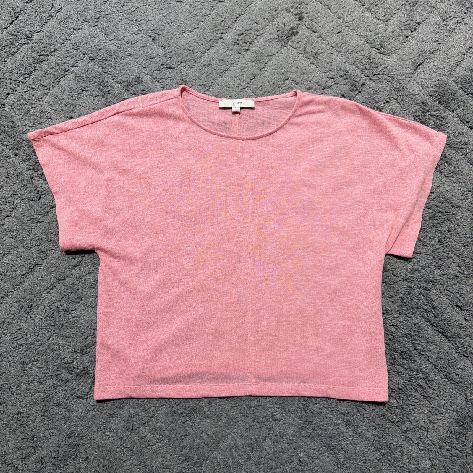 Ann Taylor Loft Top Womens XS Pink Knit Oversized Casual Shirt
