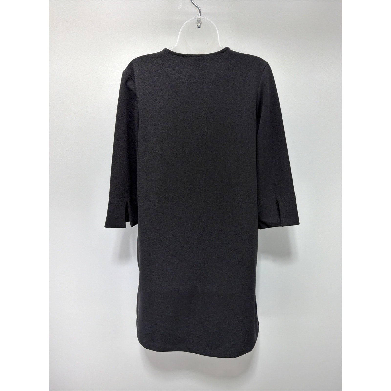 H & M Shift Dress Women Size Small Knit Black 3/4 Sleeves and Pockets New