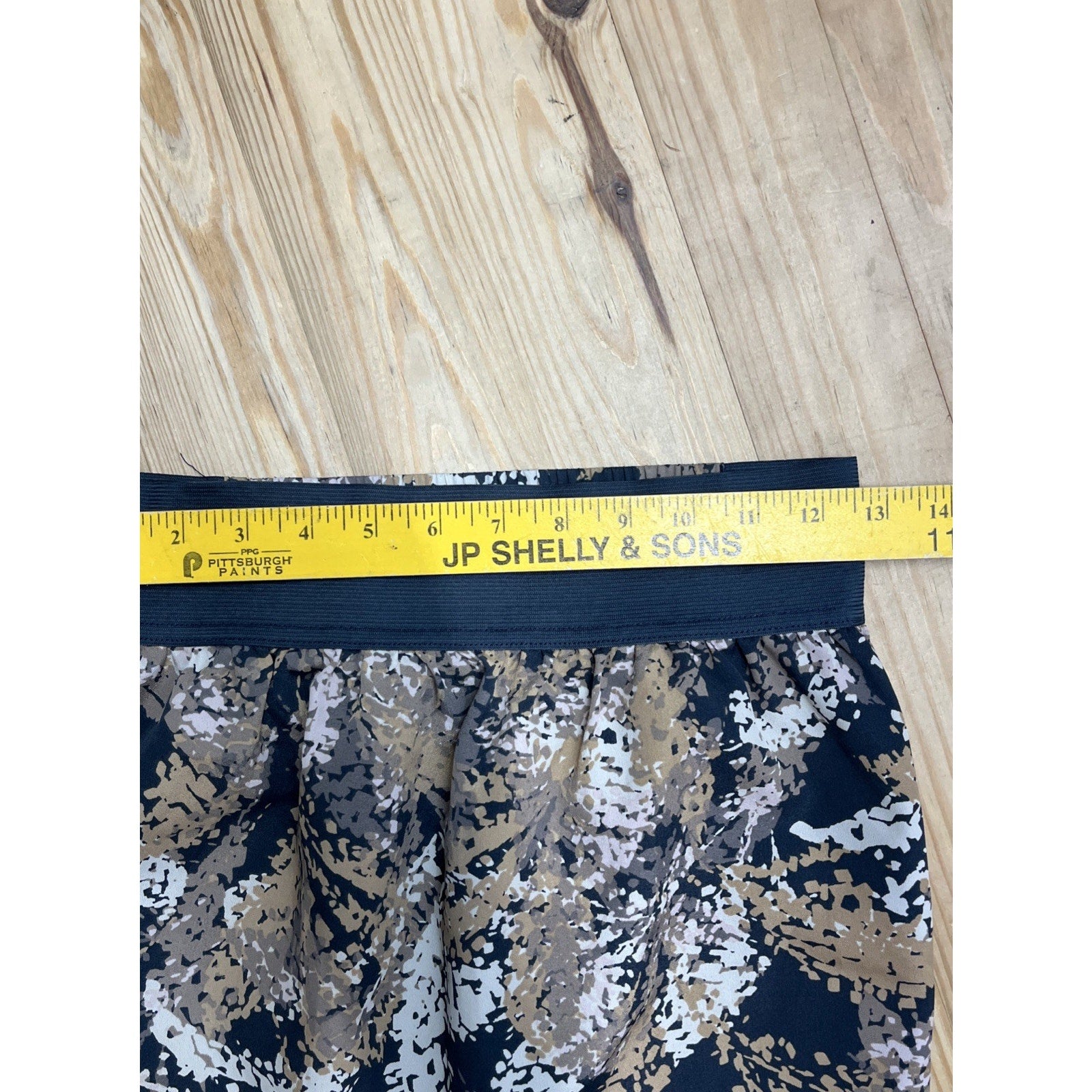 GAP XS Mini LINED Skirt Navy Leaf Patterned A Line Elastic Waist Pockets